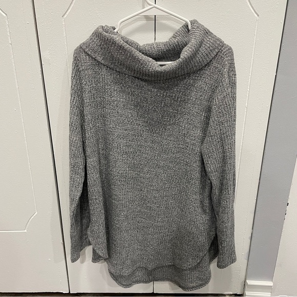 St John's Bay Grey Cowl Neck Long Sleeve - Picture 1 of 6